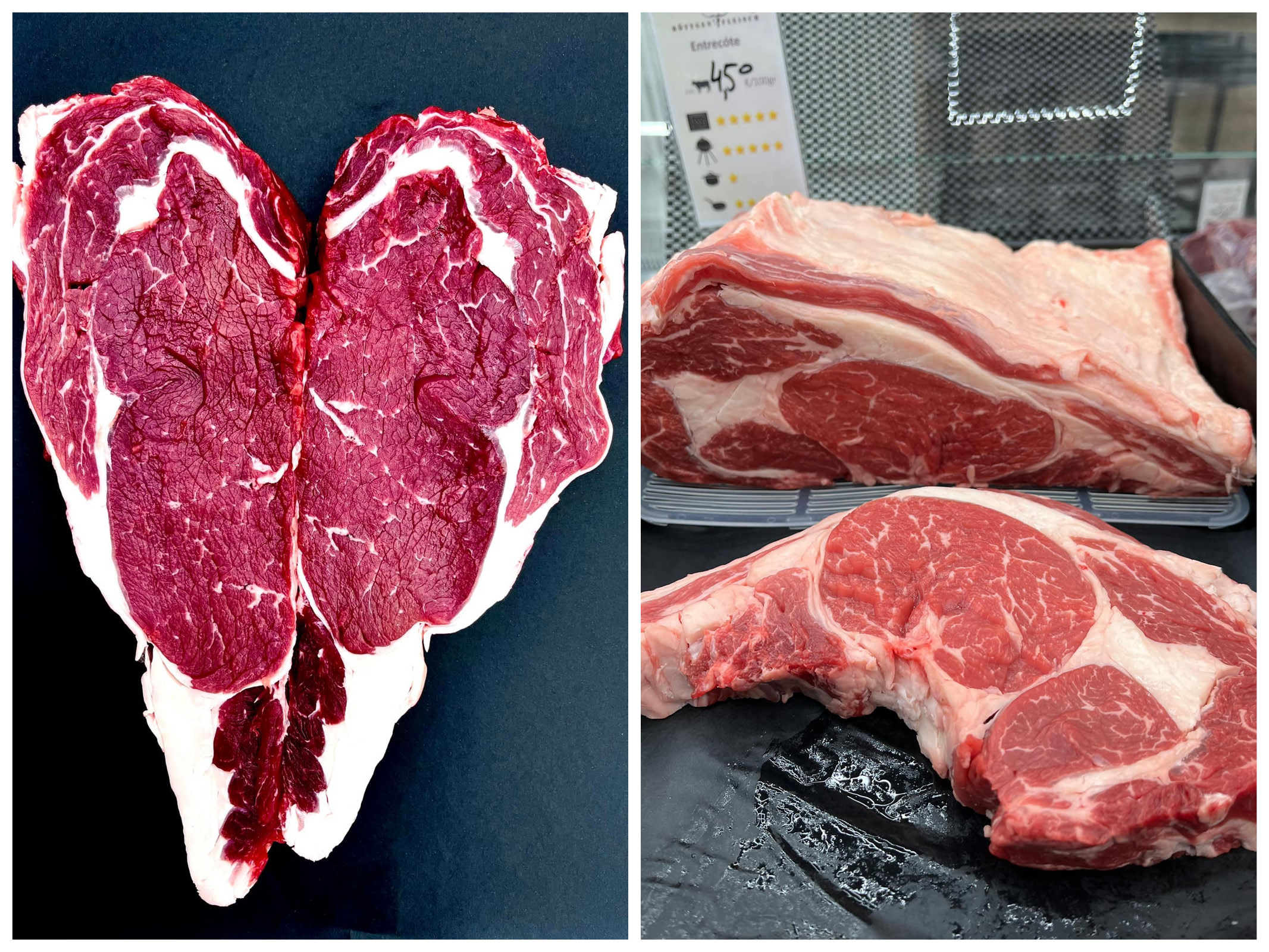 Entrecôte-Steaks – frisch geschnitten in der Golcca-Metzgerei Berlin